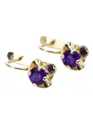 Серьги Александрит 14-кв Желтое золото Винтаж стиль vec018y